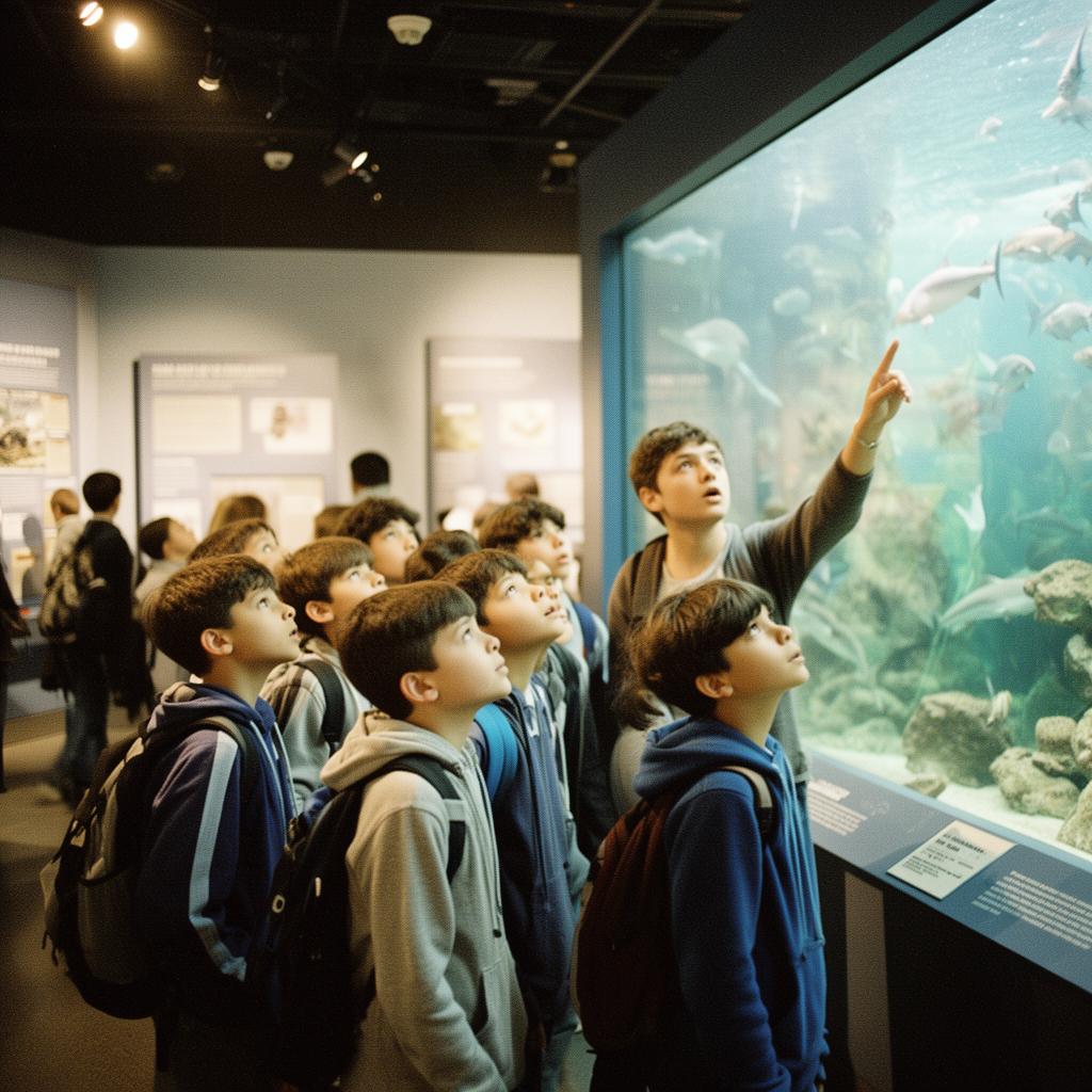Elementary students on a school field trip
