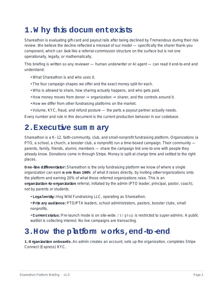 Shareathon platform briefing — page 2